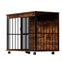 Large Wooden Dog Crate Furniture with Removable Tray and Secure Doors
