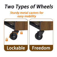 Heavy Duty Wooden Dog Crate Furniture with Wheels– Indoor Pet Kennel