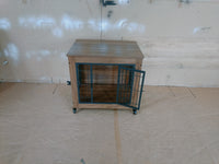 Heavy Duty Wooden Dog Crate Furniture with Wheels– Indoor Pet Kennel