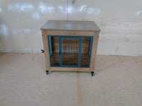 Heavy Duty Wooden Dog Crate Furniture with Wheels– Indoor Pet Kennel