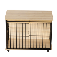 Large Wooden Dog Crate Furniture with Removable Tray and Secure Doors