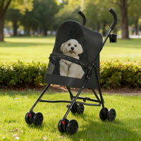 Lightweight Foldable Pet Stroller with Mesh Ventilation and Cup Holder