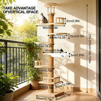 Multi-Level Cat Tree Tower with Condo, Perch & Hammock