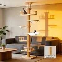Multi-Level Cat Tree Tower with Condo, Perch & Hammock