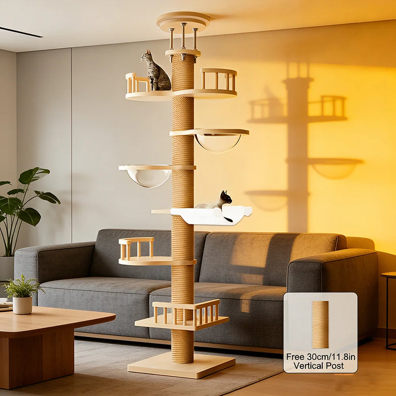 Multi-Level Cat Tree Tower with Condo, Perch & Hammock