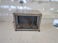 Heavy Duty Wooden Dog Crate Furniture with Wheels– Indoor Pet Kennel