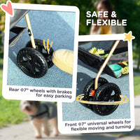 3 in 1 Pet Stroller with Detachable Carrier, Foldable Dog Stroller