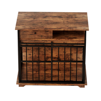 Modern Wooden Dog Crate Furniture with Tray, Large Indoor Pet Kennel