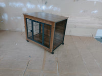 Heavy Duty Wooden Dog Crate Furniture with Wheels– Indoor Pet Kennel